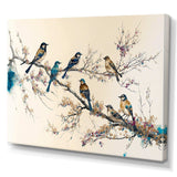 Multicolor Birds On Plum Blossoms Tree XIV