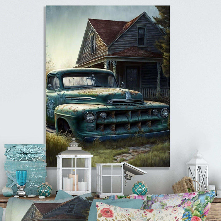 Old American Truck In Barn II