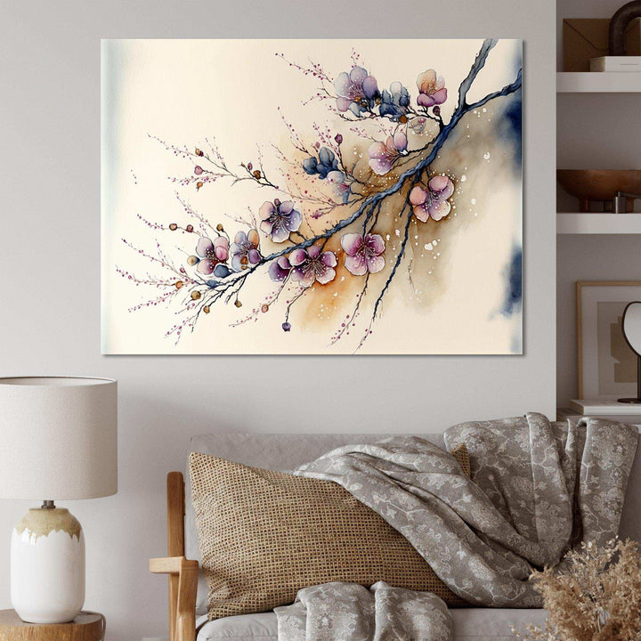 Pink And Plum Cherry Blossom Branch I
