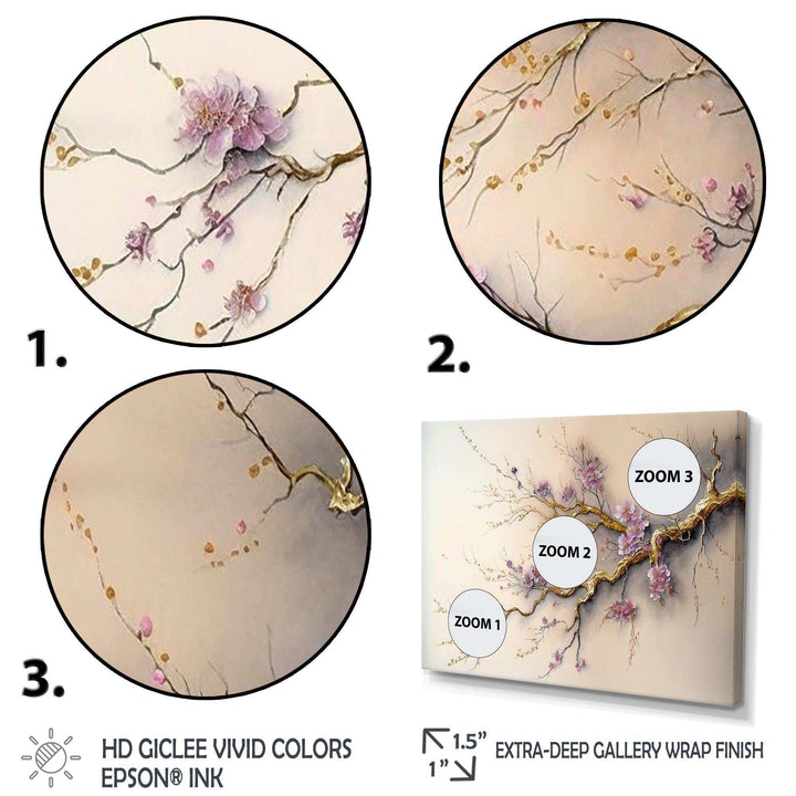 Pink And Plum Cherry Blossom Branch V
