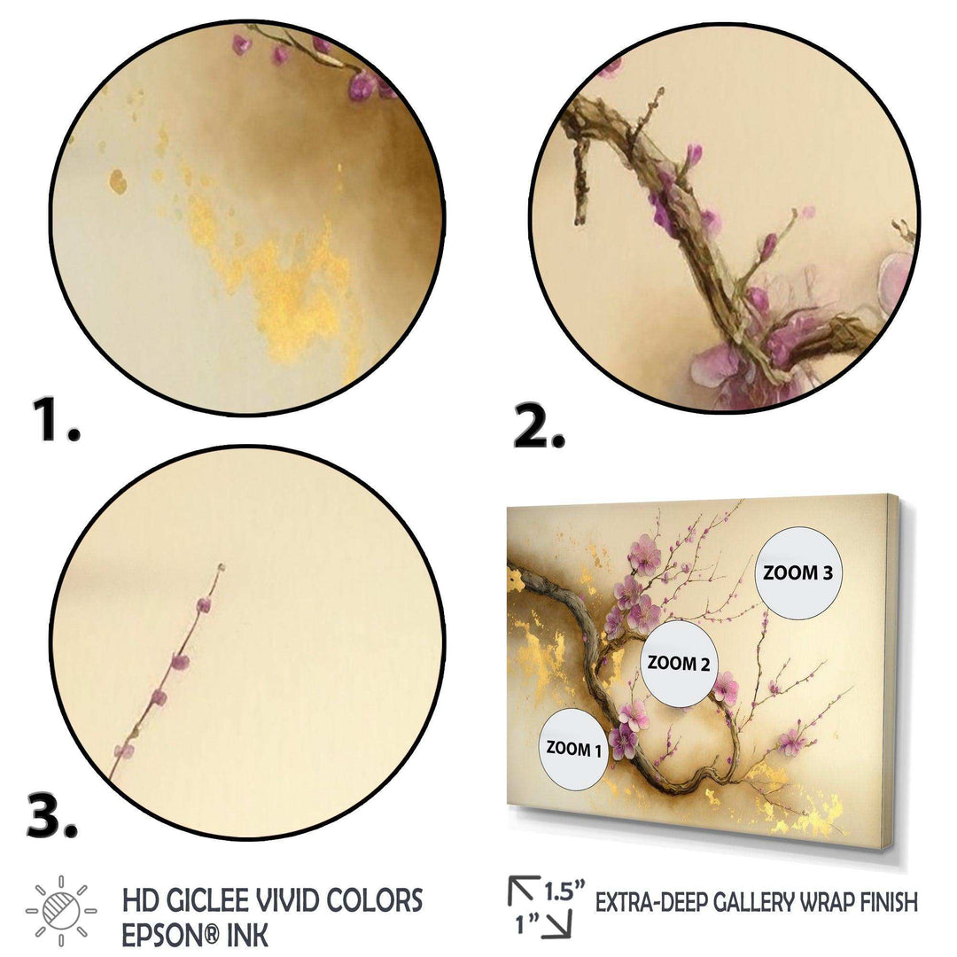 Pink And Plum Cherry Blossom Branch VI