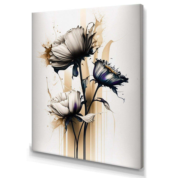 White Gerbera Flower On Golden Beige Paint II