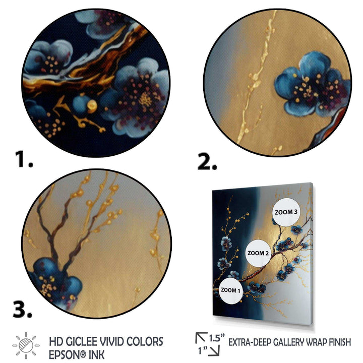 Blue Cherry Blossom Branch III