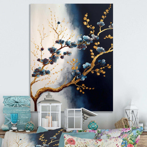 Blue Cherry Blossom Branch VI