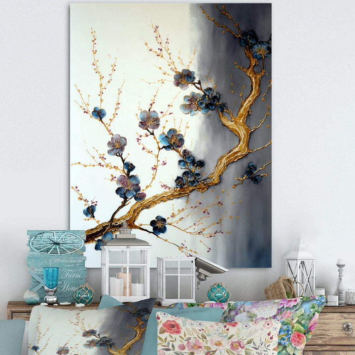 Blue Cherry Blossom Branch VII