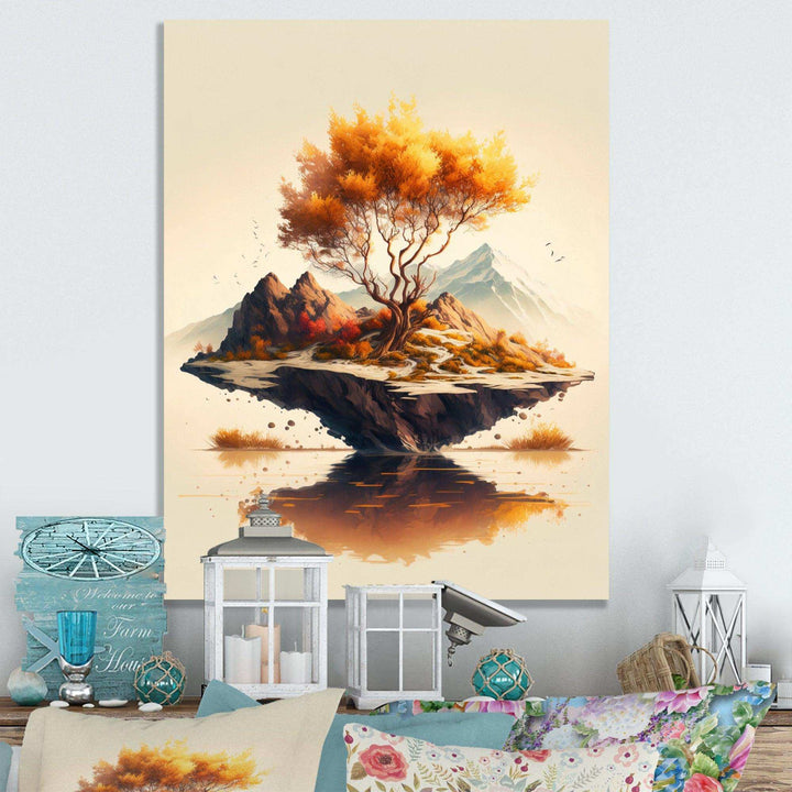 Bright Bonsai Tree On Rock I