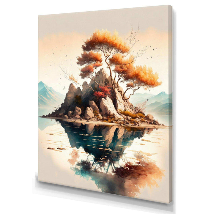 Bright Bonsai Tree On Rock II