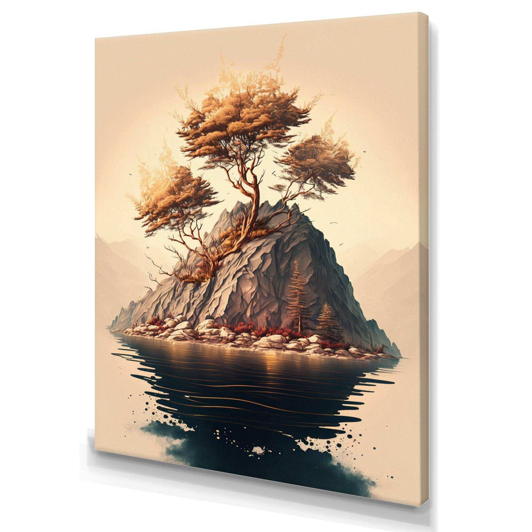 Bright Bonsai Tree On Rock III