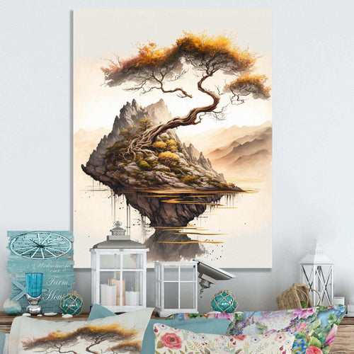 Bright Bonsai Tree On Rock IV