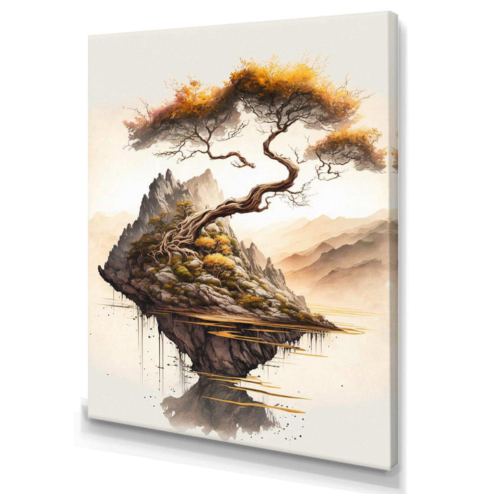 Bright Bonsai Tree On Rock IV