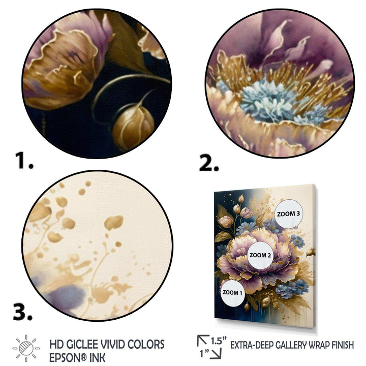 Purple And Gold Floral Bouquet I