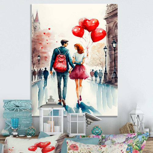 Loving Couple Walking Outdoors