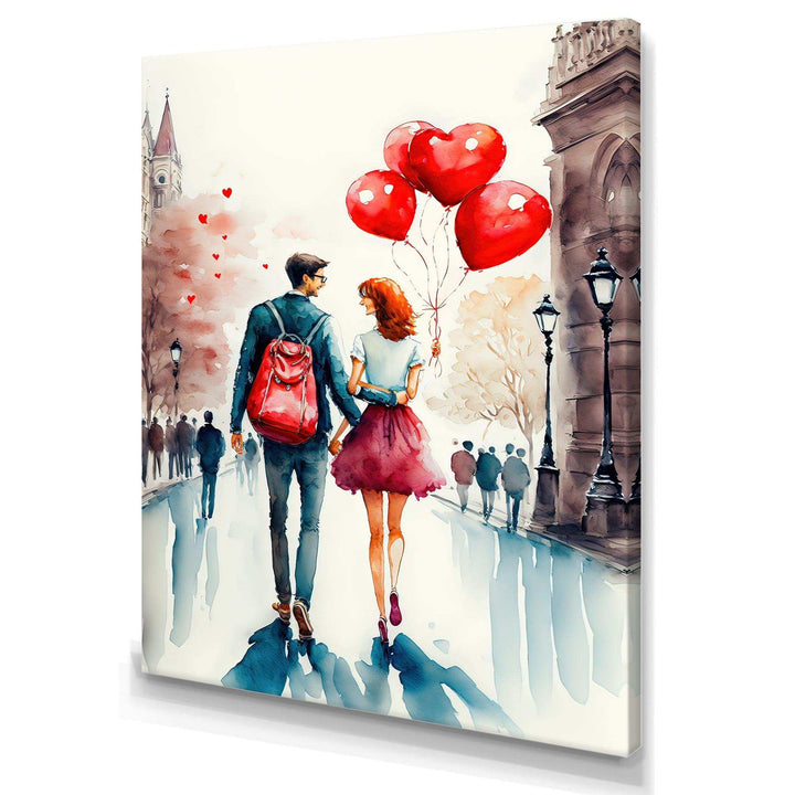 Loving Couple Walking Outdoors