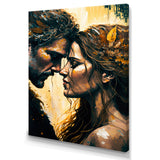 Black And Gold Couple Kissing Art I