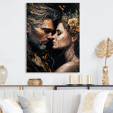 Black And Gold Couple Kissing Art II