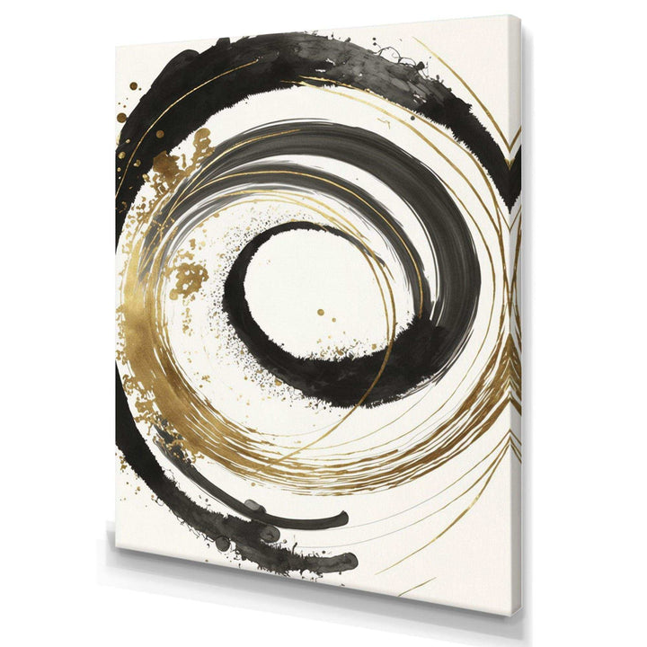 Black And Gold Curves IV - Modern Bedroom Wall Art