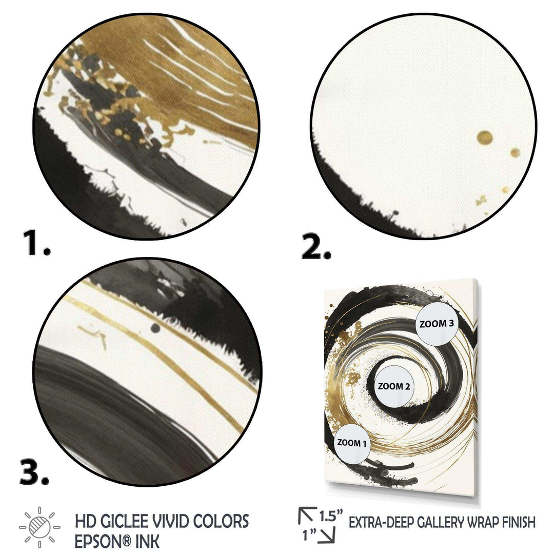 Black And Gold Curves IV - Modern Bedroom Wall Art