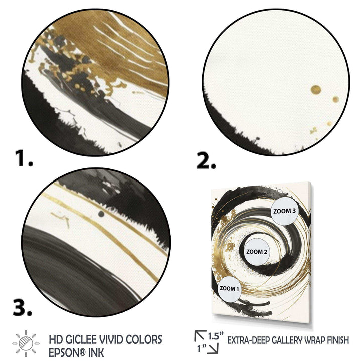 Black And Gold Curves IV - Modern Bedroom Wall Art