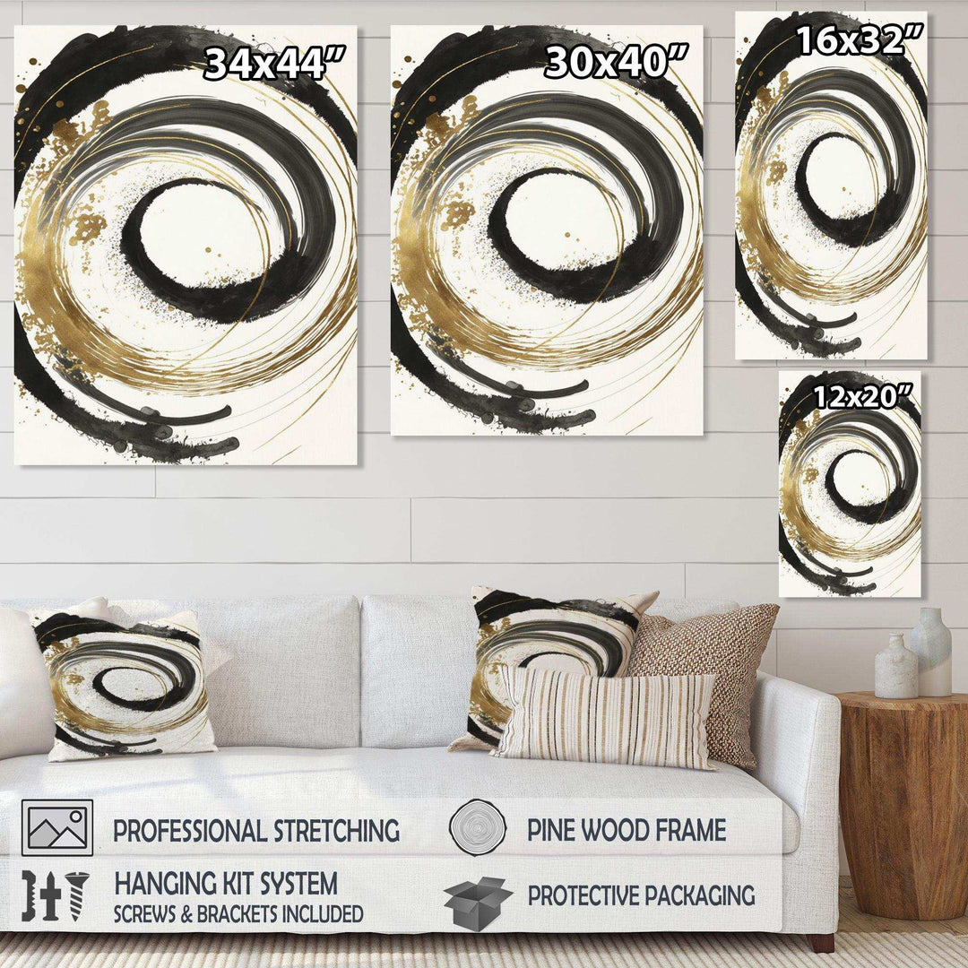 Black And Gold Curves IV - Modern Bedroom Wall Art