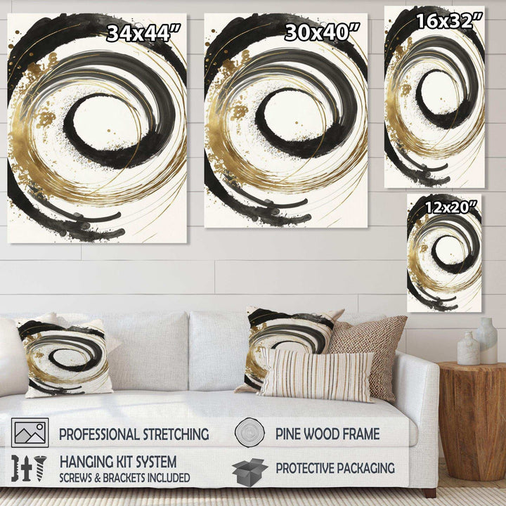 Black And Gold Curves IV - Modern Bedroom Wall Art