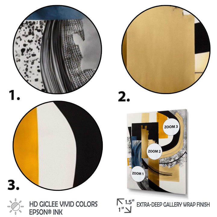 Glam Gold And Black Expression I - Modern Wall Art Prints