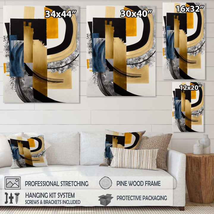 Glam Gold And Black Expression I - Modern Wall Art Prints