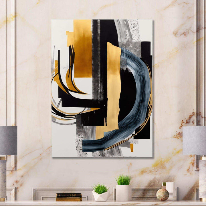 Glam Gold And Black Expression II - Modern Canvas Wall Art