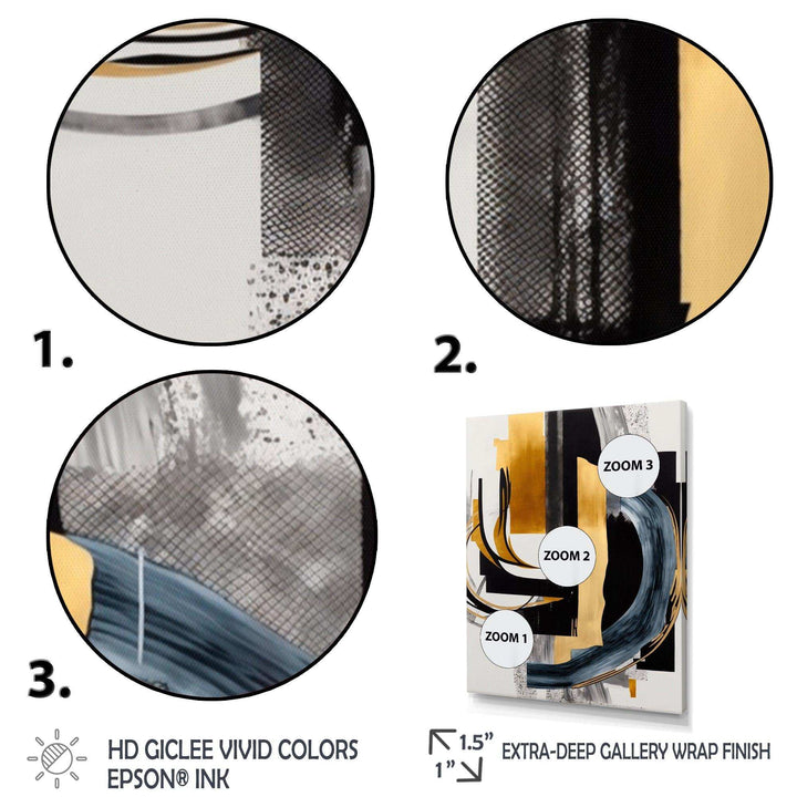 Glam Gold And Black Expression II - Modern Canvas Wall Art