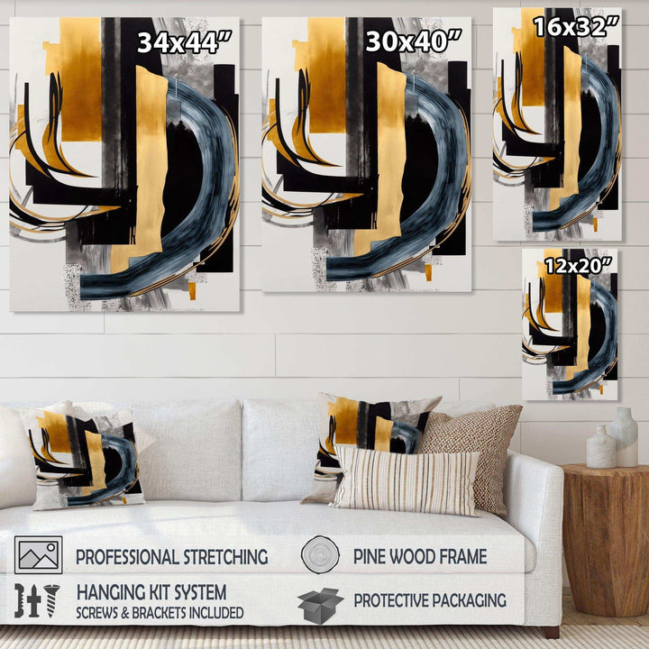 Glam Gold And Black Expression II - Modern Canvas Wall Art