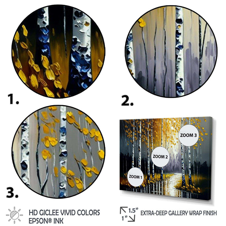 Monochrome Golden Birch Trees By The River II