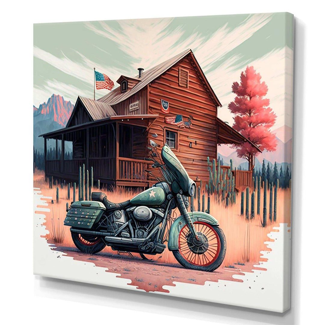 Motorcycle Parked At The Cabin V