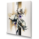 White Orchid Flower On Golden Beige Paint I