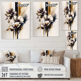 White Orchid Flower On Golden Beige Paint II