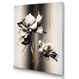 White Orchid Flower On Golden Beige Paint III