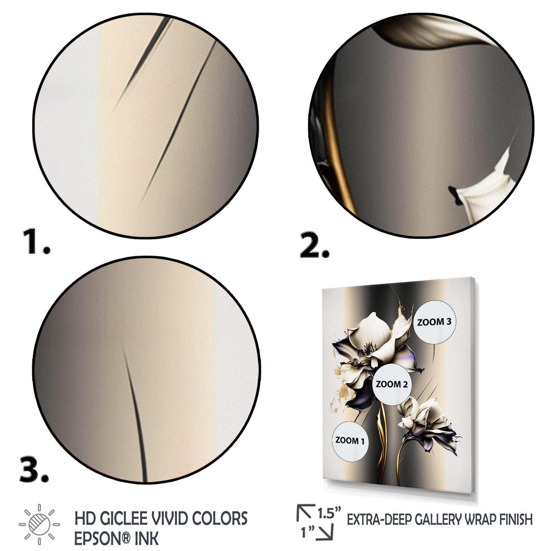 White Orchid Flower On Golden Beige Paint III