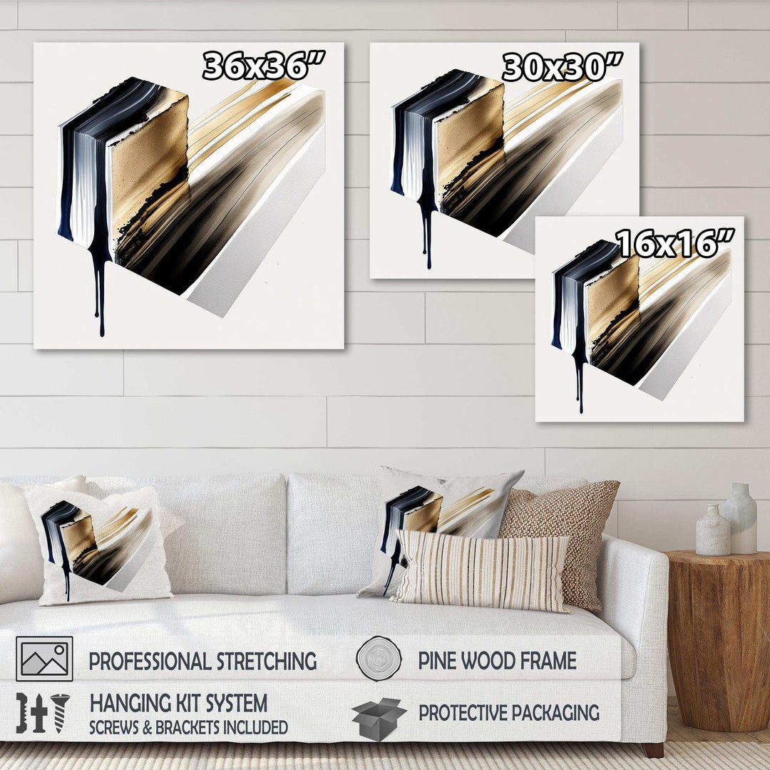 Black And Gold Cubic Expression II - Modern Bedroom Wall Art
