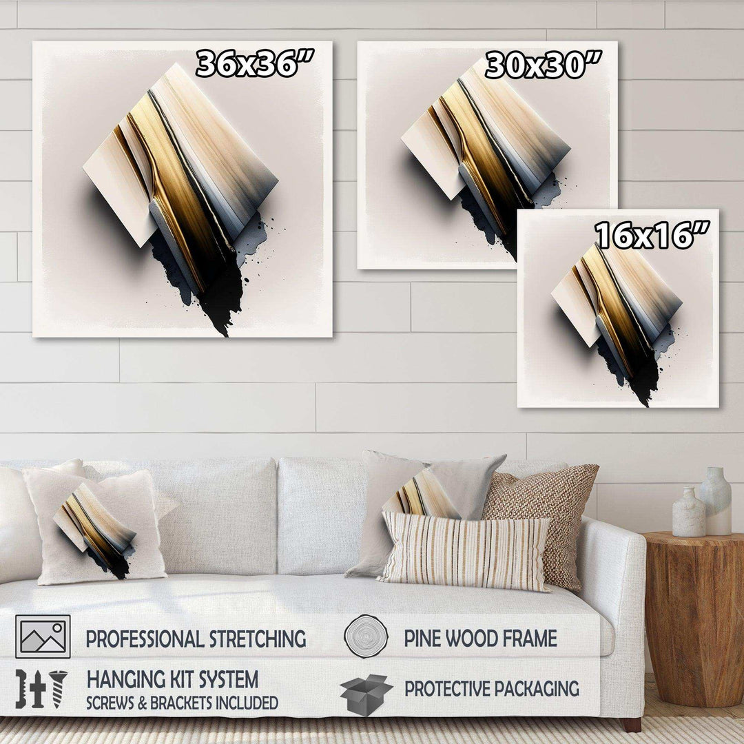 Black And Gold Cubic Expression III - Modern Wall Art Prints