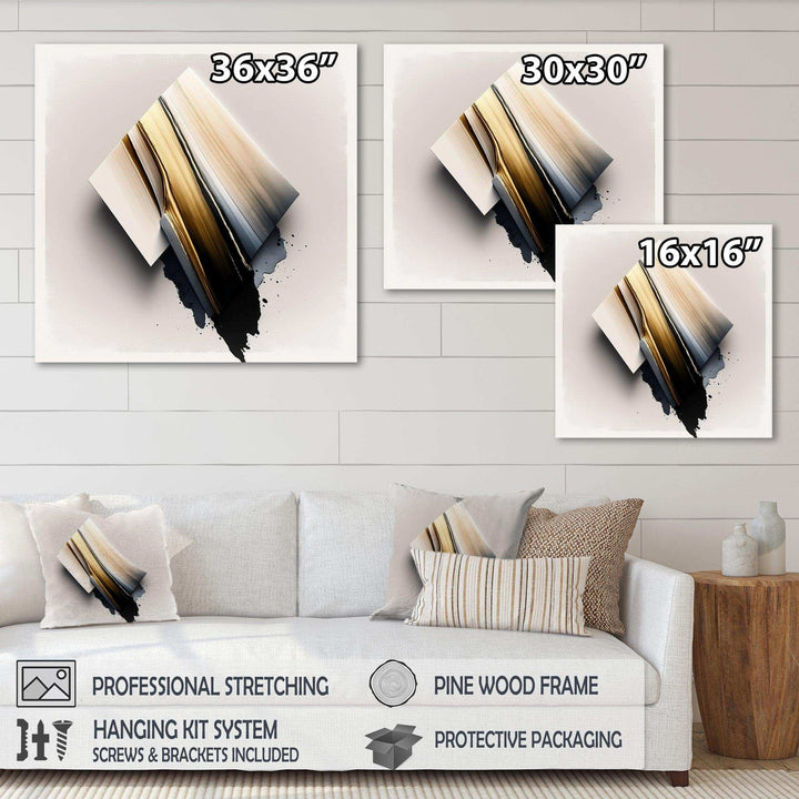 Black And Gold Cubic Expression III - Modern Wall Art Prints