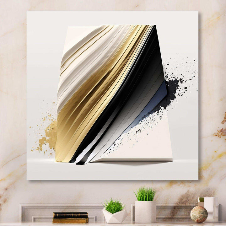 Black And Gold Cubic Expression IV - Modern Canvas Wall Art