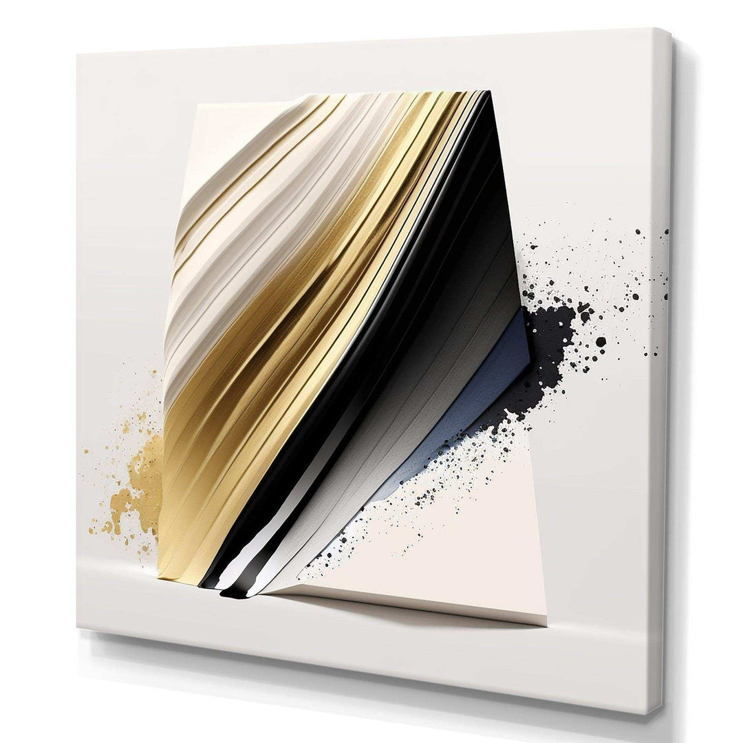 Black And Gold Cubic Expression IV - Modern Canvas Wall Art