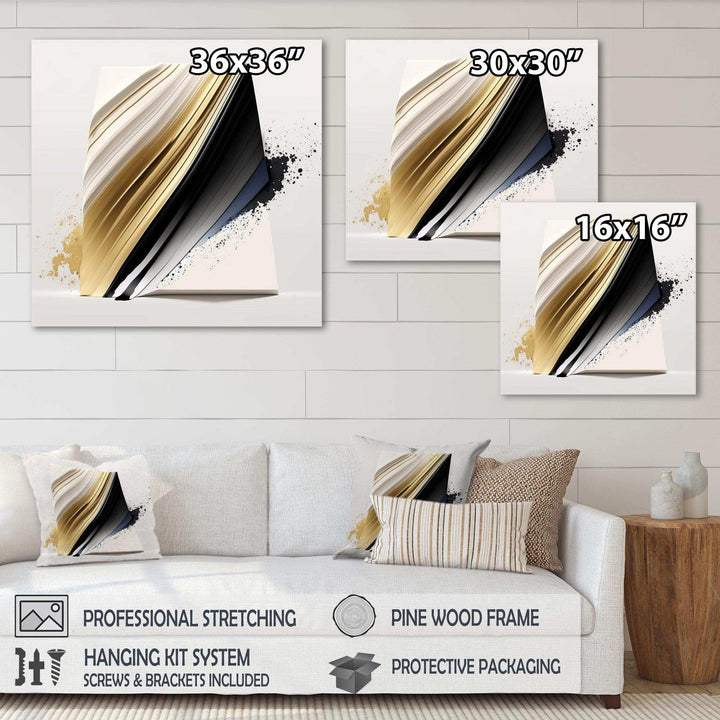Black And Gold Cubic Expression IV - Modern Canvas Wall Art