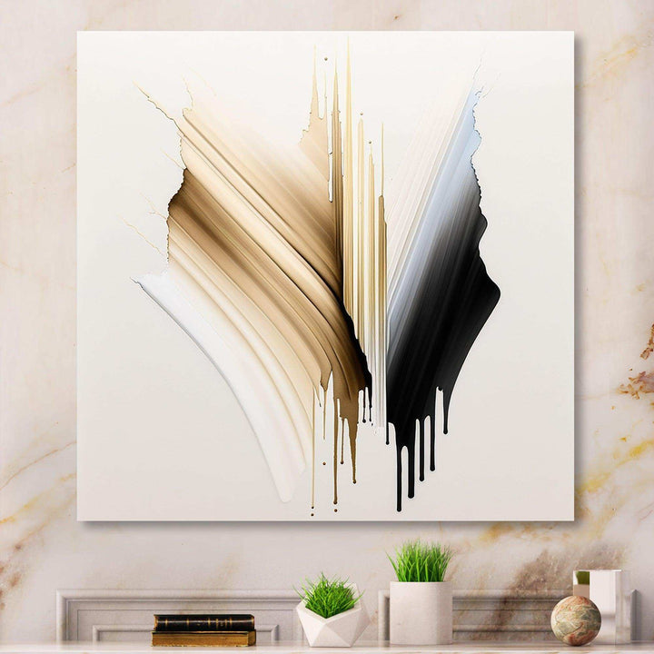 Minimalism Pink And Gold Cubic Fusion IV - Modern Living Room Wall Decor