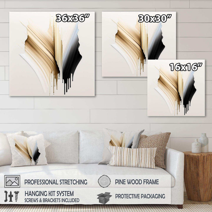 Minimalism Pink And Gold Cubic Fusion IV - Modern Living Room Wall Decor