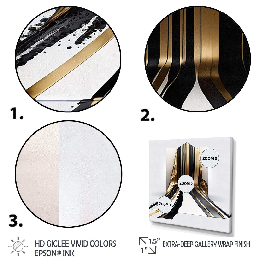 Black And Gold Cubic Expression V - Modern Bedroom Wall Art
