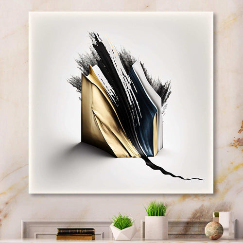 Black And Gold Cubic Expression VI - Modern Bedroom Wall Art