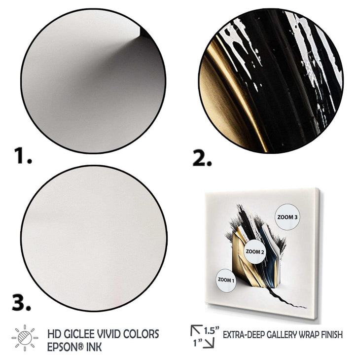 Black And Gold Cubic Expression VI - Modern Bedroom Wall Art