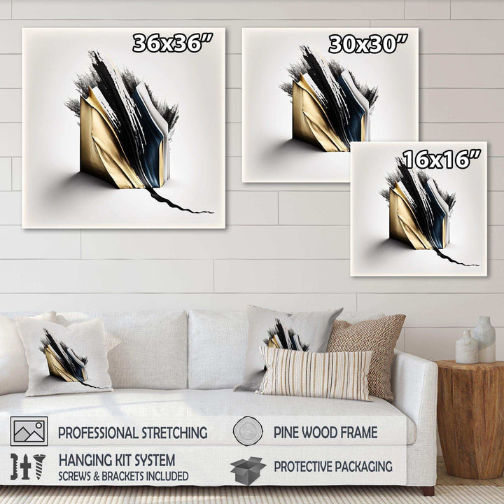 Black And Gold Cubic Expression VI - Modern Bedroom Wall Art