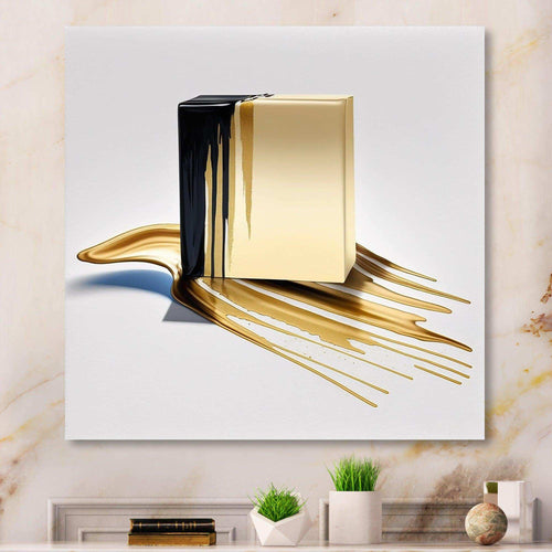 Black And Gold Cubic Expression VIII - Modern Wall Art Prints