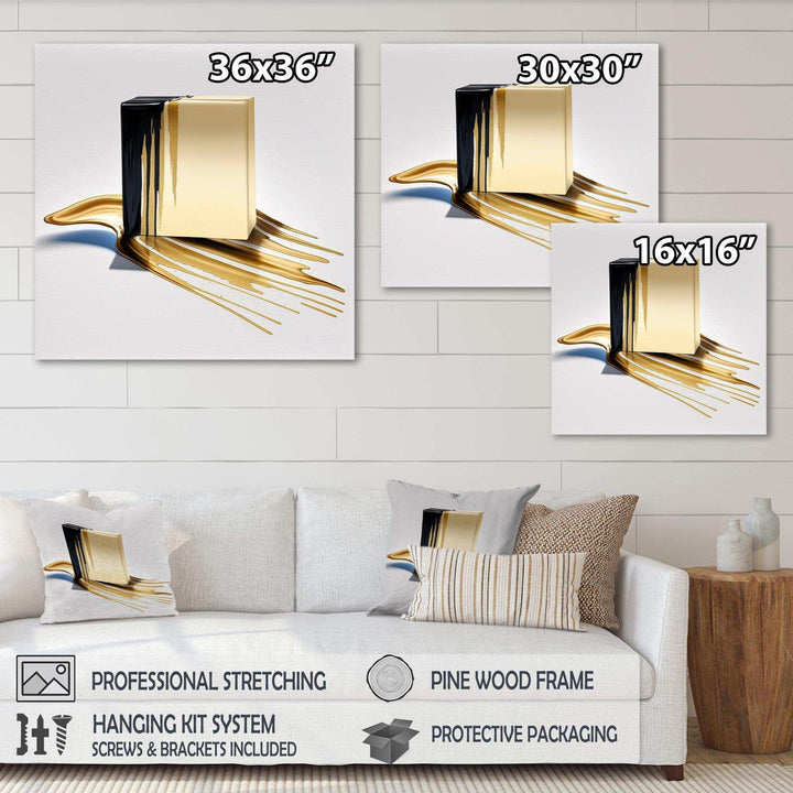 Black And Gold Cubic Expression VIII - Modern Wall Art Prints
