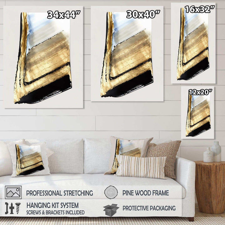 Black And Gold Cubic Expression XI - Modern Canvas Wall Art